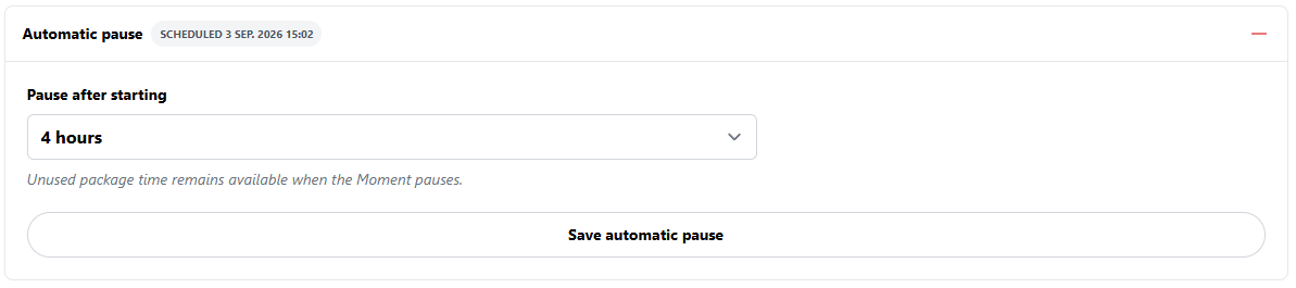 Automatic pause settings